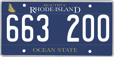 RI license plate 663200