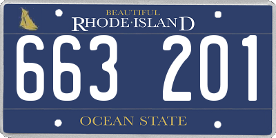 RI license plate 663201