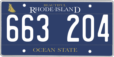 RI license plate 663204