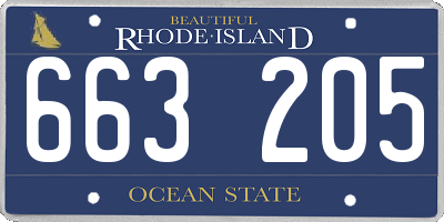 RI license plate 663205
