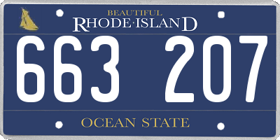 RI license plate 663207