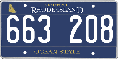 RI license plate 663208