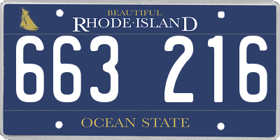 RI license plate 663216