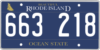 RI license plate 663218