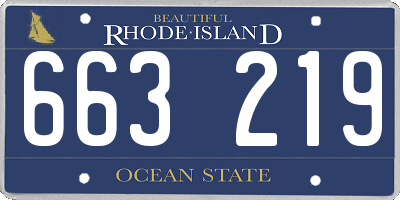 RI license plate 663219