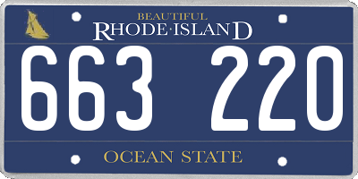 RI license plate 663220