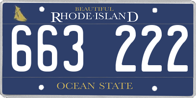 RI license plate 663222