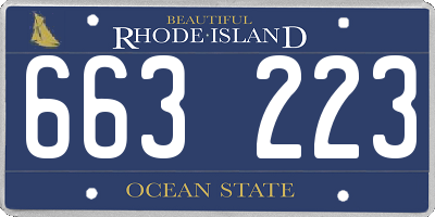 RI license plate 663223