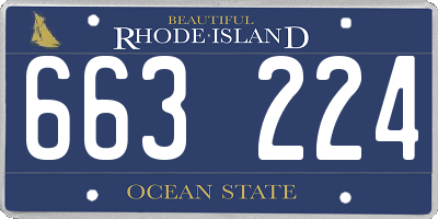 RI license plate 663224
