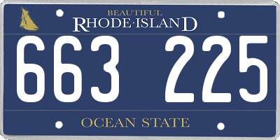 RI license plate 663225