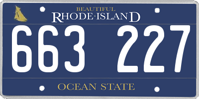 RI license plate 663227