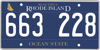RI license plate 663228