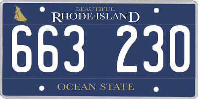 RI license plate 663230