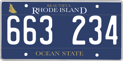 RI license plate 663234