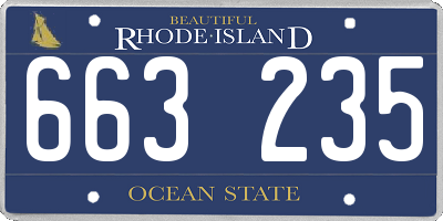 RI license plate 663235