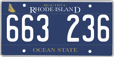 RI license plate 663236
