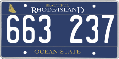 RI license plate 663237