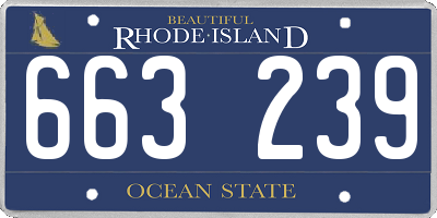 RI license plate 663239