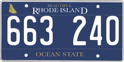 RI license plate 663240