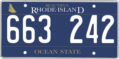 RI license plate 663242