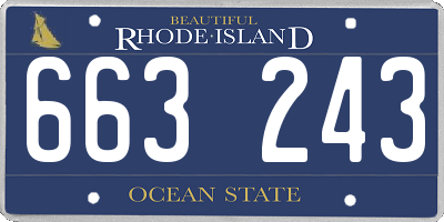 RI license plate 663243