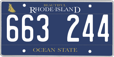 RI license plate 663244