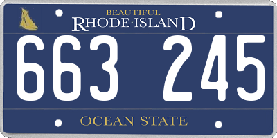 RI license plate 663245
