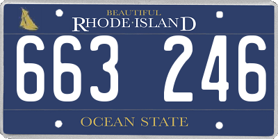 RI license plate 663246