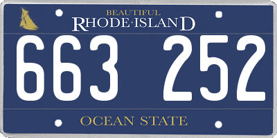 RI license plate 663252