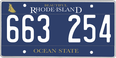 RI license plate 663254