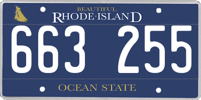RI license plate 663255