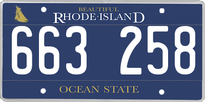 RI license plate 663258
