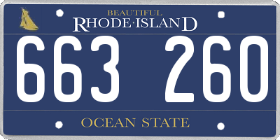 RI license plate 663260
