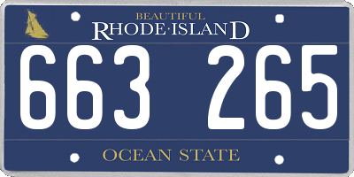 RI license plate 663265