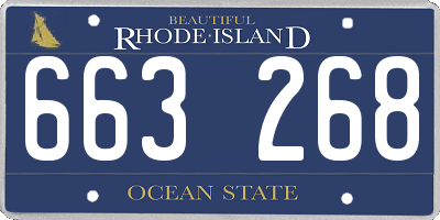 RI license plate 663268