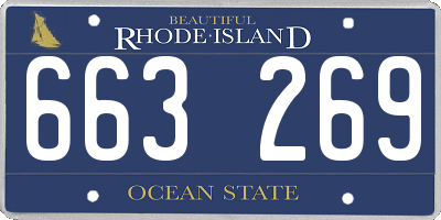 RI license plate 663269