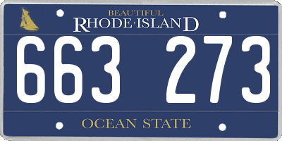 RI license plate 663273