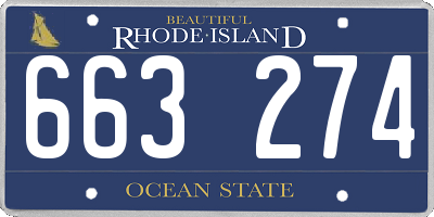 RI license plate 663274