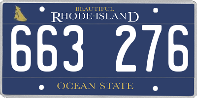 RI license plate 663276