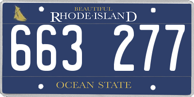 RI license plate 663277