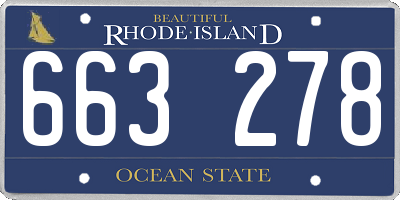 RI license plate 663278