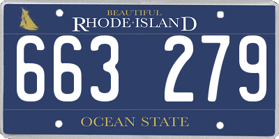 RI license plate 663279