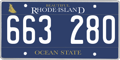RI license plate 663280