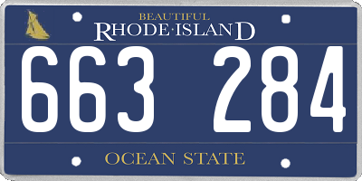 RI license plate 663284