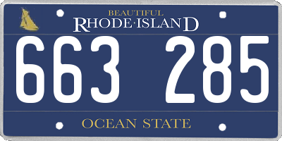 RI license plate 663285