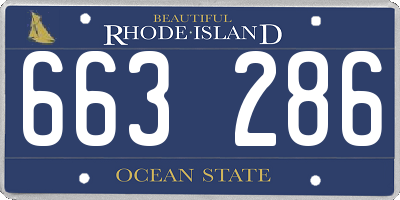RI license plate 663286