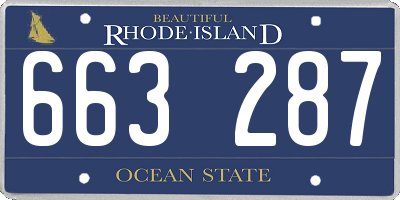 RI license plate 663287