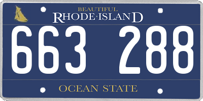 RI license plate 663288