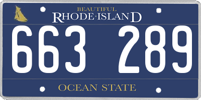 RI license plate 663289