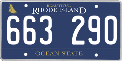 RI license plate 663290